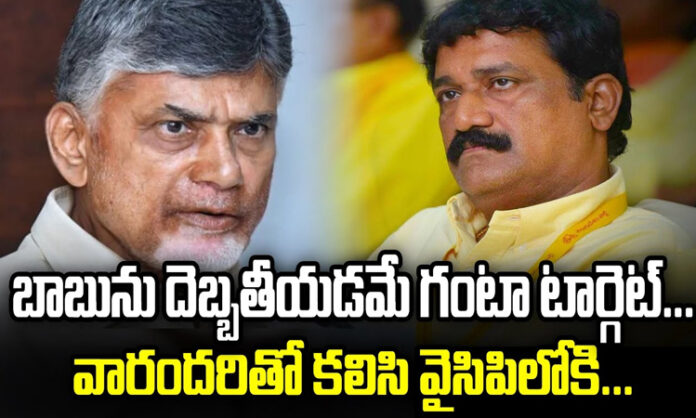 Ganta's target is to damage Chandrababu... into YCP with all of them...?